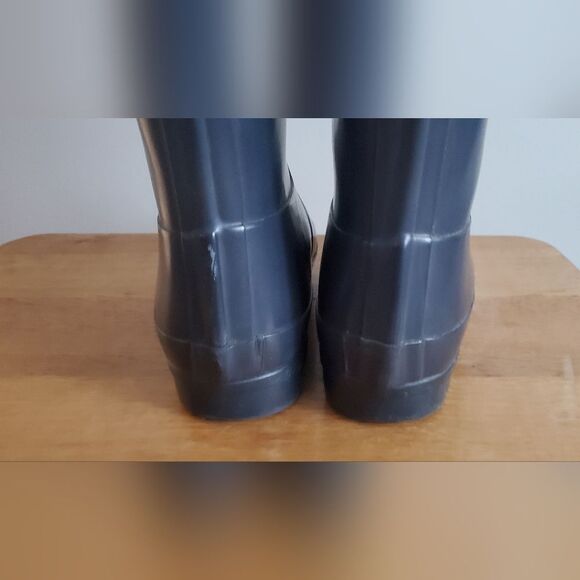 Hunter Regent Carlyle Dark Blue Rain Boots With Brown Accent Size US 9 main image 8